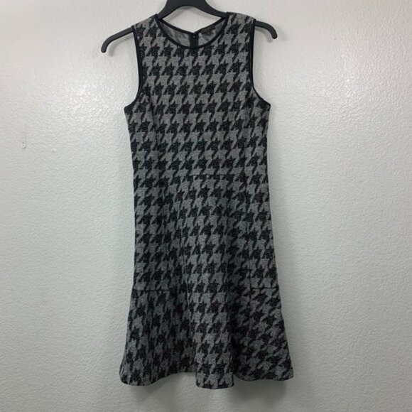 Theory Nikay Porter Check Houndstooth Flare Dress - Picture 1 of 8